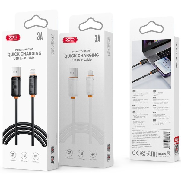 Фото - Кабель XO USB-A - Lightning (NB302-AI.black)